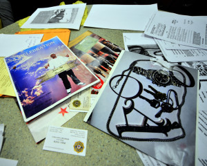 Documents related to the death of Jamer Greenfield are seen splayed out on a Trentonian cafeteria table on Nov. 6, 2015 during an interview. (Scott Ketterer - The Trentonian)