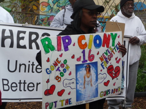 Sunday's third annual Unity Walk attracted more than 100 people who marched through the city visiting places where homicide victims have been slain. (Penny Ray - Trentonian)